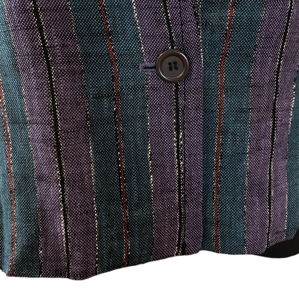 Vintage Givenchy Plus jacket striped purple teal metallic XL - Picture 8 of 12